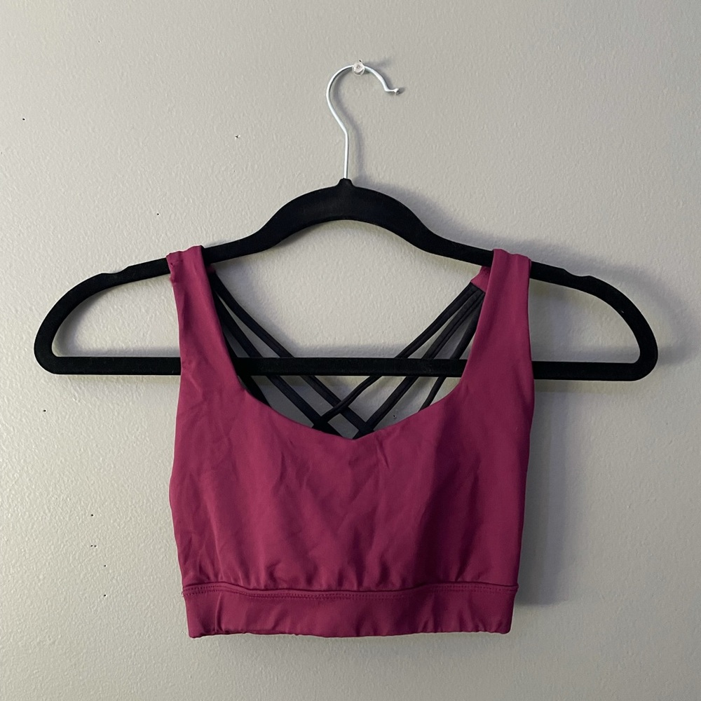 Maroon sports bra